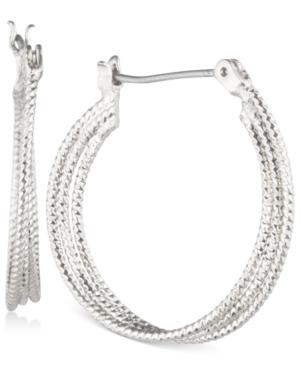 Nine West Multi-row 1 Textured Hoop Earrings