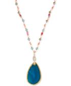 Lonna & Lilly Gold-tone Long Beaded Agate Pendant Necklace
