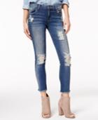 Sts Blue Cotton Ripped Studded Skinny Jeans