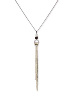 Paul & Pitu Naturally Tri-tone Freshwater Pearl (12 X 7mm) & Stone Lariat Necklace