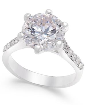 Charter Club Silver-tone Round Crystal Ring, Created For Macy's