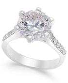 Charter Club Silver-tone Round Crystal Ring, Created For Macy's