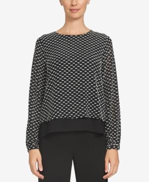 Cece Double-layer Bow-print Top