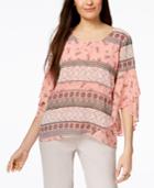 Style & Co Printed Asymmetrical Top, Created For Macy's