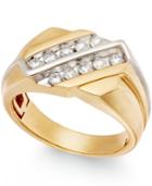 Men's Diamond Two-row Ring In 10k Gold (1/2 Ct. T.w.)