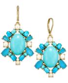Kate Spade New York 14k Gold-plated Blue Bead And Imitation Pearl Drop Earrings