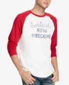 Denim & Supply Ralph Lauren Men's Eastside Auto Wrecking Graphic-print Raglan-sleeve Cotton T-shirt