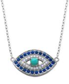 Giani Bernini Cubic Zirconia & Manufactured Turquoise Evil-eye Pendant Necklace, Created For Macy's