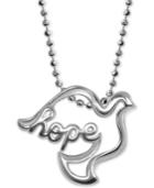 Alex Woo Hope Dove Necklace In Sterling Silver
