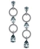 Danori Silver-tone Crystal Circle Linear Drop Earrings, Created For Macy's