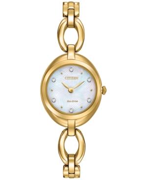 Citizen Women's Eco-drive Gold-tone Stainless Steel Bracelet Watch 24mm Ex1432-51d