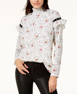 Glam By Glamorous Studded Mock-neck Blouse, Created For Macy's