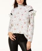 Glam By Glamorous Studded Mock-neck Blouse, Created For Macy's