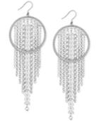 Lucky Brand Silver-tone Chain Fringe Hoop Earrings