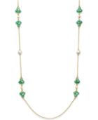 Kate Spade New York Gold-tone Stone Cluster And Imitation Pearl Long Length Necklace