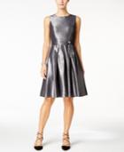 Tommy Hilfiger Metallic Stretch Taffeta Fit & Flare Dress