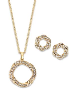 Charter Club Pave Crystal Twisted Necklace And Earrings