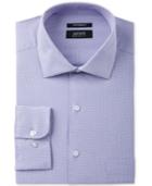 Alfani Men's Classic/regular Fit Performance Stretch Easy-care Lavender Step Twill Dress Shirt, Only At Macy's