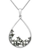 Genevieve & Grace Sterling Silver Necklace, Marcasite Scattered Teardrop Pendant