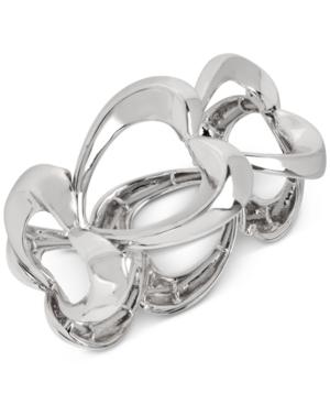 Robert Lee Morris Soho Silver-tone Heart Link Stretch Bracelet