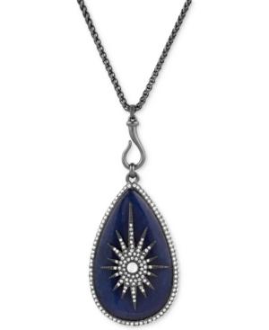 Lucky Brand Silver-tone Starburst Teardrop Pendant Necklace