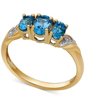 Blue Topaz (1 Ct. T.w.) And Diamond Accent Ring In 14k Gold