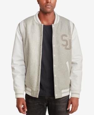 Sean John Men's Mixed-media Varsity Jacket, Created For Macy's