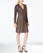 Calvin Klein Metallic A-line Cocktail Dress