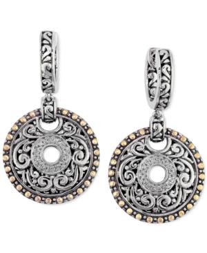Effy Diamond Disc Drop Earrings In 18k Gold And Sterling Silver