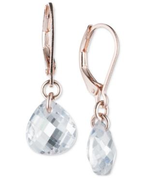 Lonna & Lilly Rose Gold-tone Teardrop Crystal Drop Earrings