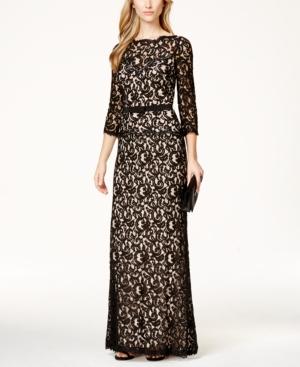 Tadashi Shoji Illusion Lace Gown