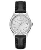 Caravelle New York By Bulova Women's Black Leather Strap Watch 32mm