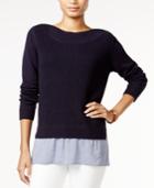 Tommy Hilfiger Contrast-hem Sweater, Only At Macy's