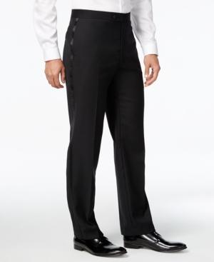 Calvin Klein Black Solid Modern Fit Tuxedo Pant