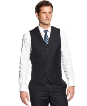 Tommy Hilfiger Navy Tonal Stripe Classic-fit Vest