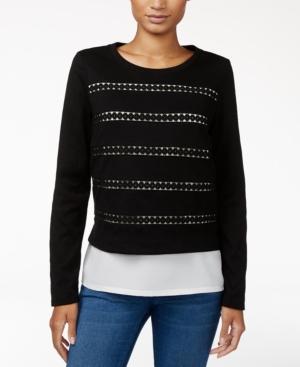 Maison Jules Cutout Layered-look Top, Only At Macy's