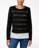 Maison Jules Cutout Layered-look Top, Only At Macy's