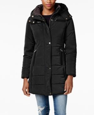 Coffeeshop Faux-leather-trim Puffer Coat