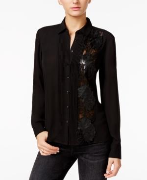 Guess Aura Lace-contrast Blouse