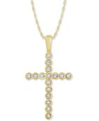 Diamond Cross 18 Pendant Necklace (1/8 Ct. T.w.) In 10k Gold