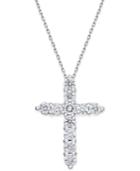 Diamond Cross Pendant Necklace (1-1/2 Ct. T.w.) In 14k White Gold