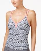 Go By Gossip Electric Impulses Printed Racerback Tankini Top Women's Swimsuit