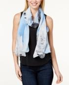 Calvin Klein Floral-cloud-print Chiffon Ruffle Scarf