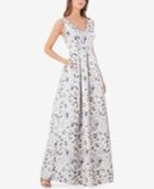 Js Collections Floral-print Metallic Ball Gown