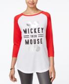 Disney Juniors' Mickey Mouse Metallic Graphic Baseball T-shirt