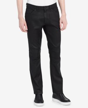Calvin Klein Men's Coated Stretch Skinny-fit Moto Jeans