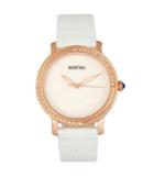 Bertha Quartz Courtney Collection White Leather Watch 37mm
