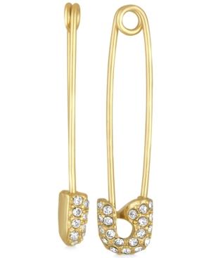 Rachel Rachel Roy Gold-tone Pave Safety Pin Drop Earrings