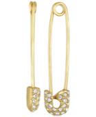 Rachel Rachel Roy Gold-tone Pave Safety Pin Drop Earrings