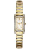 Bulova Women's Crystal Accent Gold-tone Stainless Steel Bracelet Watch 18x15mm 98l204